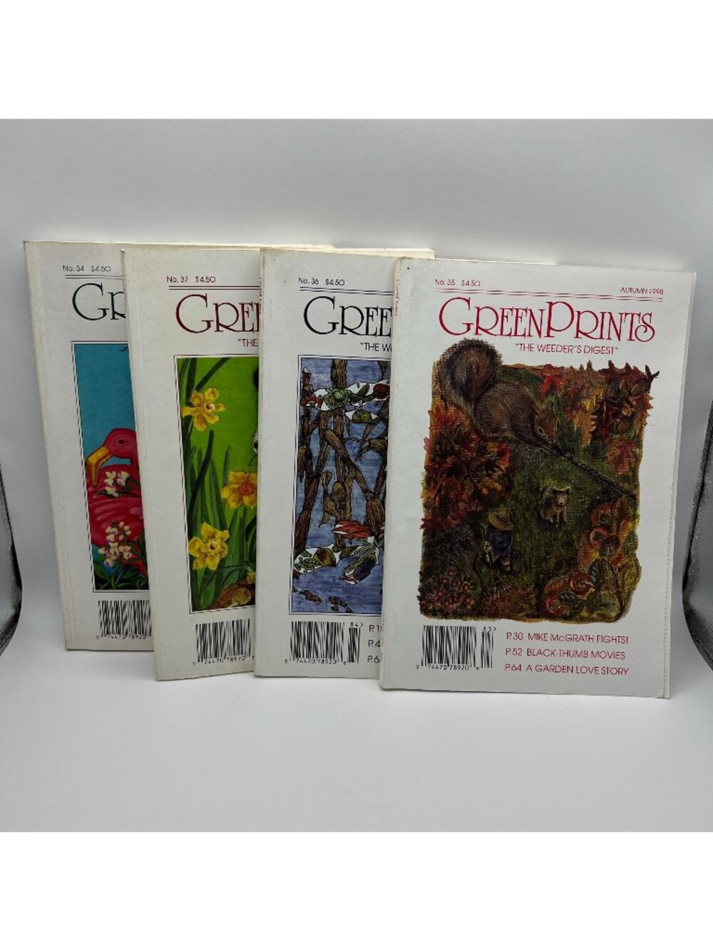 Set Of 4 Vintage Green Prints Magazines Gardening Digest 1998-1999 Nos. 34-37